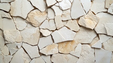 Obraz premium Irregular Beige Stone Wall Texture Background