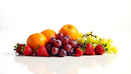 Vibrant fruits set against a clean and isolated white backdrop