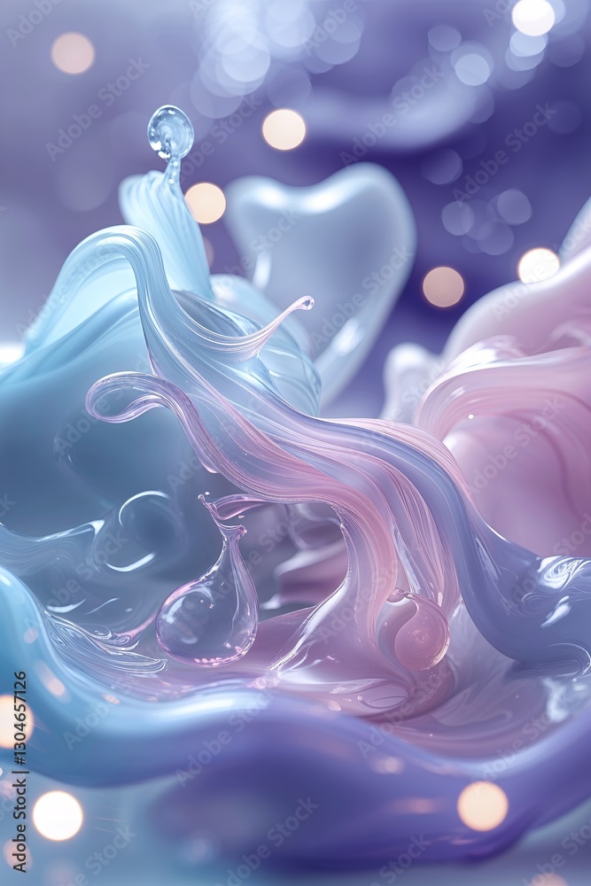 Poster colorful abstract liquid patterns swirl together creating an ethereal atmosphere with soft light ref
