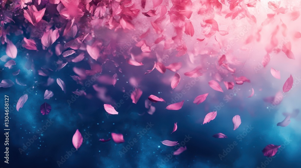 Canvas Prints a soft-focus neon glow wallpaper with bioluminescent petals floating through a cosmic gradient backg