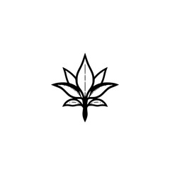 Minimalist black leaf illustration on a white background, clean lines, modern design, and the style is modern and clean.