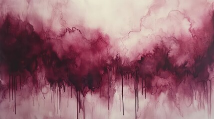 Fototapeta premium A watercolor wallpaper with dusty rose and mauve tones dissolving into a dreamy liquid canvas