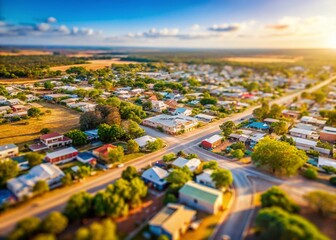 Miniature Mingenew, Western Australia: Charming Tilt-Shift Town Map Outline