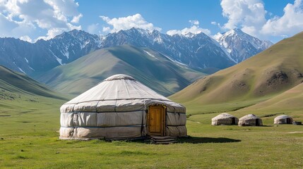 Rugged mountain trails in Kyrgyzstan, with remote yurt camps and vast open landscapes