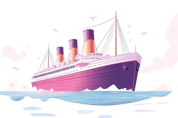 ship boat sea ocean cruise illustration vector travel vessel cartoon water sky yacht transportation marine wave transport sailing ferry nautical liner design shipping sail drawing