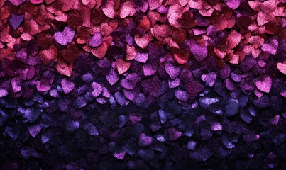 Fototapeta premium Dark purple glitter sparkle confetti abstract background and invite for Halloween night, Mardi Gras, birthday party, club, or Christmas