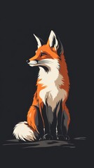 Fototapeta premium A striking illustration of a fox, showcasing its vibrant orange fur and sharp features. This artwork captures the essence of wildlife in a unique way. Generative AI.