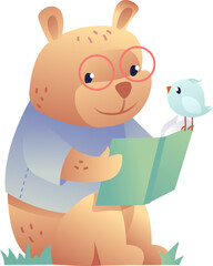 Bear And Chick Reading Book