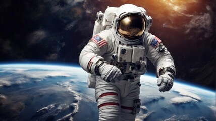 astronaut in outer space full length
