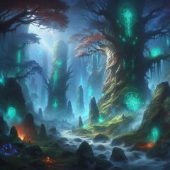 Mystic Forest of Spirits: Fantasy Landscape
