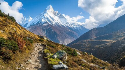 Fototapeta premium Majestic Himalayan Mountain Trail Scenic View