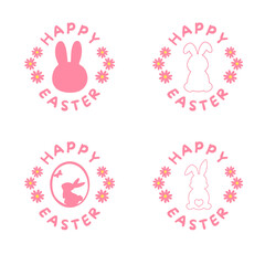 Vector set of flat designed Easter icons. Easter design element.