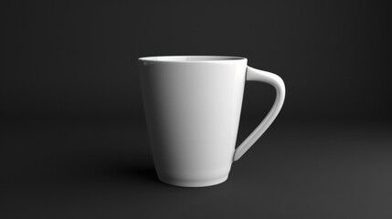 Obraz premium White Coffee Mug: A clean, minimalist mug with a smooth, glossy finish, perfect for sipping coffee and adding a subtle touch of elegance to any coffee break. 