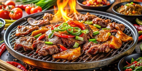 Fototapeta premium Succulent Korean BBQ bulgogi: a step-by-step guide to juicy marinated beef awaits.