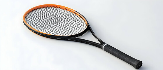 Tennis racket isolated on a white background in 3D render  -