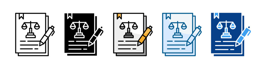 Policy  Icon Set Multiple Style Collection