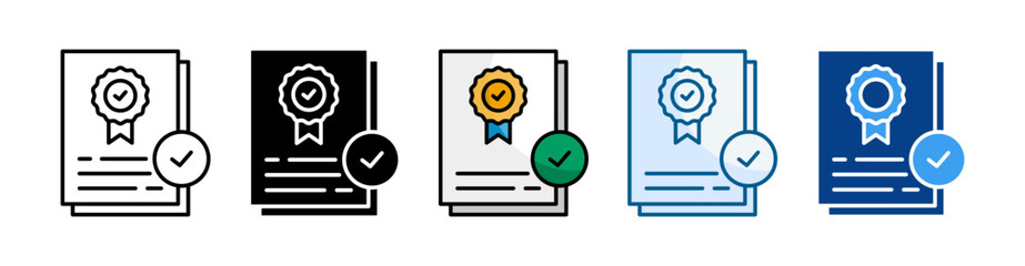 Accreditation  Icon Set Multiple Style Collection