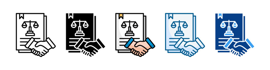 Agreement  Icon Set Multiple Style Collection