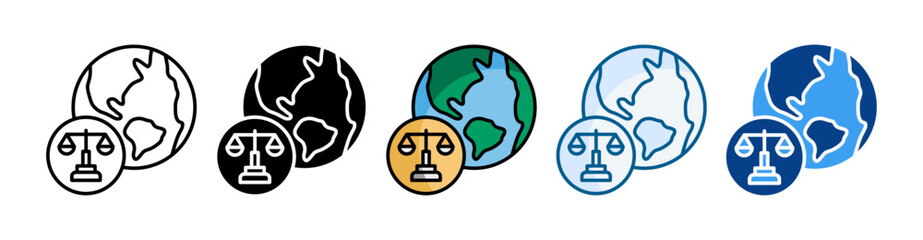 International Law  Icon Set Multiple Style Collection