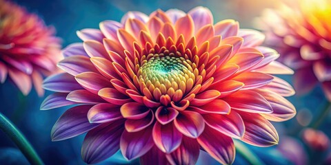 Obraz premium Vibrant macro flower, stunning detail, sharp focus, high-resolution spring blossom showcasing nature's artistry.