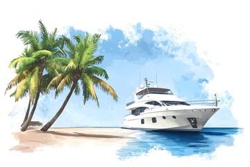 Obraz premium sea, boat, travel, yacht, vacation, water, ocean, blue, summer, luxury, speed, vessel, sailing, white, nautical vessel, outdoors, engine, horizontal, motor, motion, nautical, sport, cruise, leisure, 