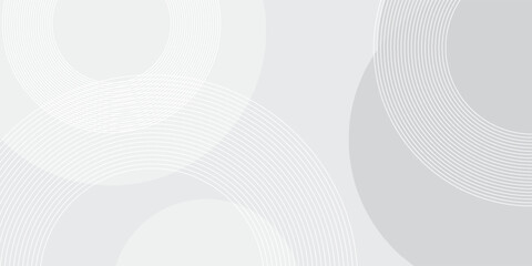 Abstract white geometric abstract background overlap layer on bright space with lines effect decoration. Modern graphic design element circles style concept for banner simple art modern