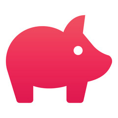 Gradient color icon, illustration for Piggy bank, savings.