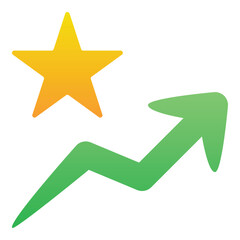 Gradient color icon, illustration for Rating, star, increase.