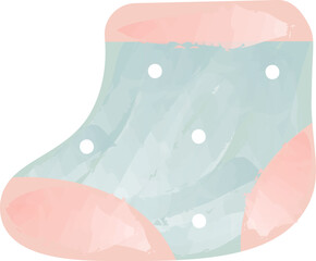 Watercolor Newborn Sock