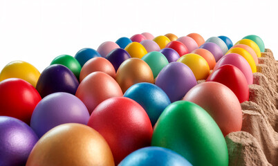 colorful eggs in egg cartons, Easter