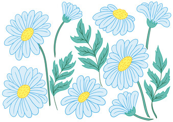 Set of color illustrations in hand draw style