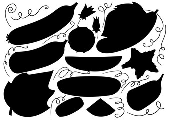 Set of color illustrations in hand draw style