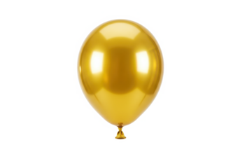 Golden balloon isolated on White background