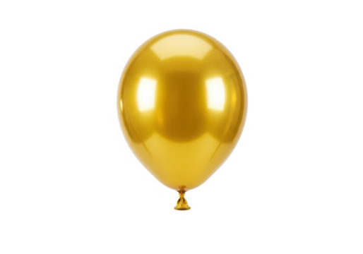 Golden balloon isolated on White background