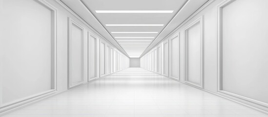 Obraz premium Empty White Corridor Perspective