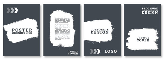 Black grunge Brochure template, Modern flyer Covers, abstract Brochure template, vector illustration , Magazines, grunge splash circle background, black halftone design, book, modern,  black and white