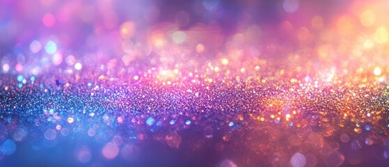 Obraz premium Ethereal glitter texture with dreamy bokeh lights creating a magical and enchanting visual experience for festive backgrounds and designs