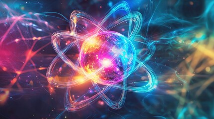 Obraz premium Colorful abstract background featuring a glowing flower design suitable for artistic and creative projects