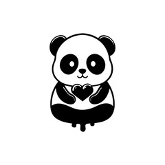 panda with a flower
