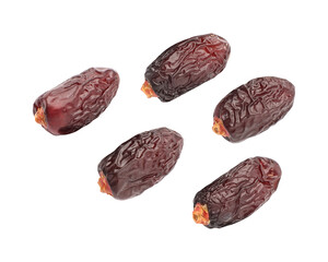 Sweet fresh dried dates isolated on on transparent background