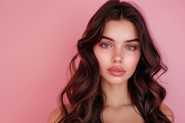 Fototapeta premium Fashion portrait of female face. Young woman