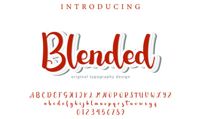 Blended Font Stylish brush painted an uppercase vector letters, alphabet, typeface