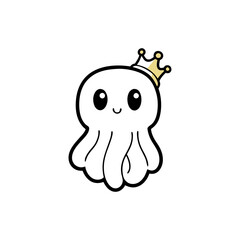 funny jelly fish vector illustration