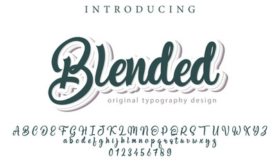 Blended Font Stylish brush painted an uppercase vector letters, alphabet, typeface