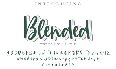 Blended Font Stylish brush painted an uppercase vector letters, alphabet, typeface