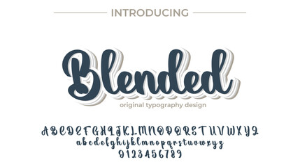 Blended Font Stylish brush painted an uppercase vector letters, alphabet, typeface