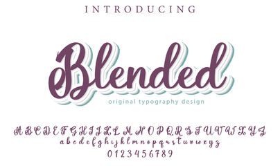 Blended Font Stylish brush painted an uppercase vector letters, alphabet, typeface