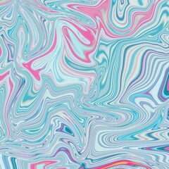 Obraz premium Cotton Candy Marble: Turquoise and Pink Fluid Abstract