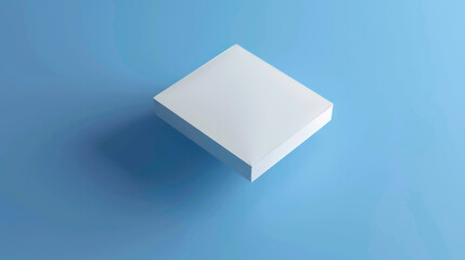 white box on blue background, mockup