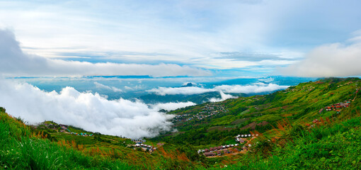 Generated imagePanorama Mountain and Mist in Phu Thap Boek, Phetchabun Province, Thailand.cloud sky Mountain Fog tree green.